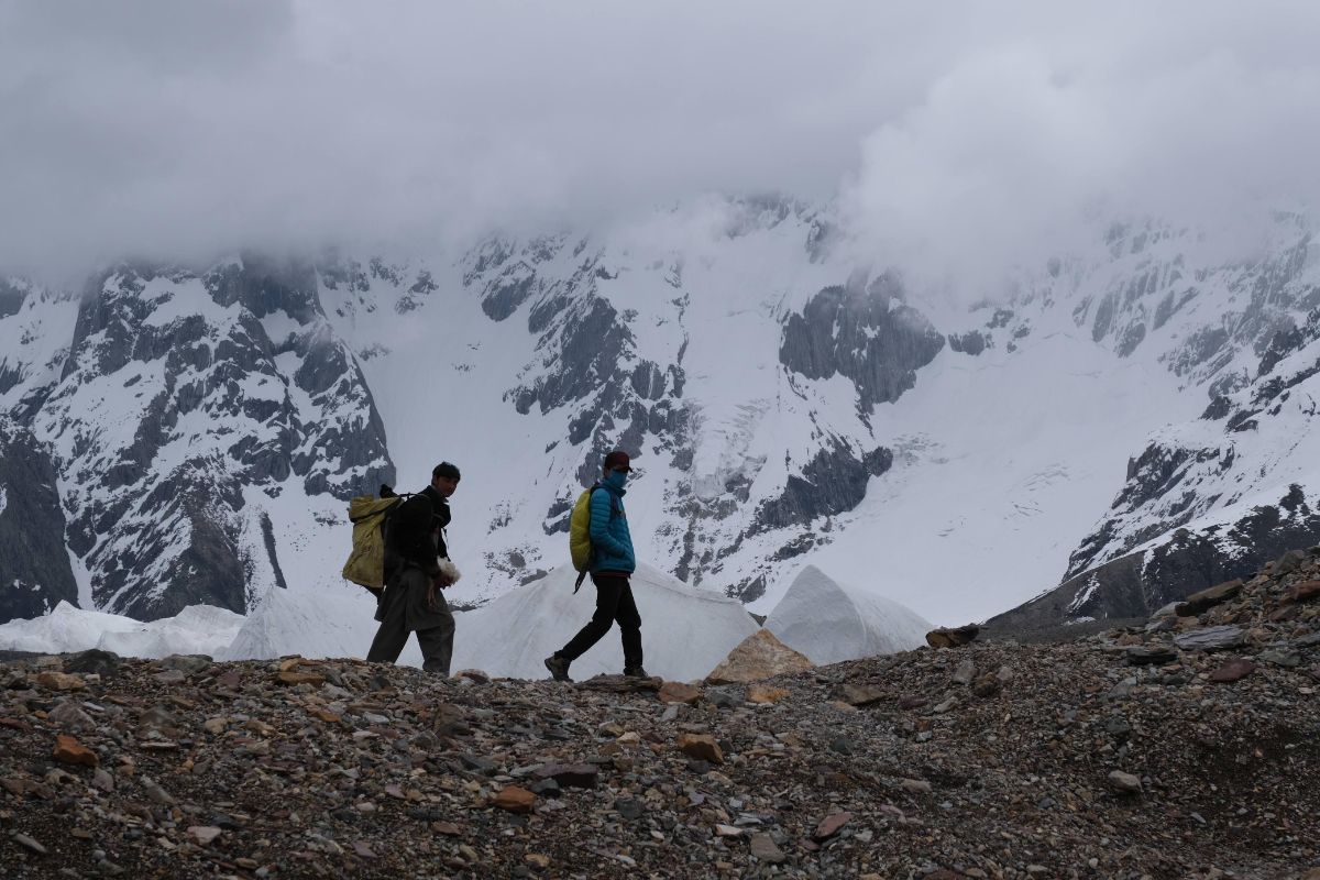 Walking along Goro 1 camp baltoro