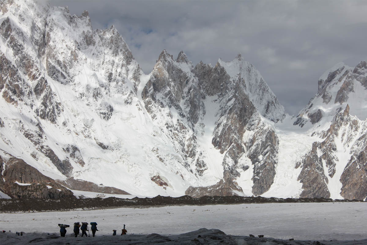 Stunning Mountains in snow lake trek